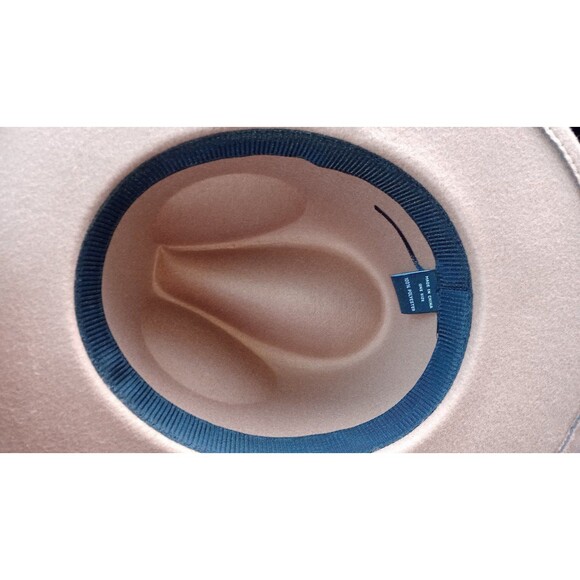 New! Women's Wide Brim Felt Fedora Panama Hat with Leopard Print Buckle - Picture 8 of 9